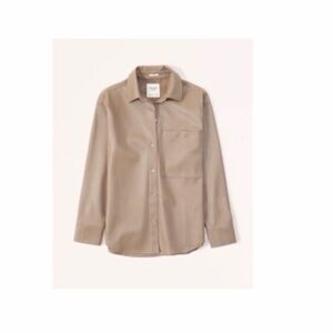 Abercrombie & Fitch Vegan Leather Shirt Jacket